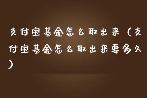 支付宝基金怎么取出来（支付宝基金怎么取出来要多久）_https://www.ltsssb.com_基金频道_第1张