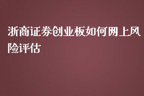 浙商证券创业板如何网上风险评估_https://www.ltsssb.com_期货密码_第1张
