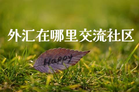 外汇在哪里交流社区_https://www.ltsssb.com_新股数据_第1张
