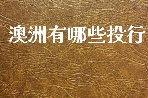 澳洲有哪些投行_https://www.ltsssb.com_国际财经_第1张