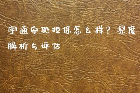 宇通安驰担保怎么样?深度解析与评估_国际财经_第1张_IT财经网 宇通安驰担保怎么样?深度解析与评估_https://www.ltsssb.com_国际财经_第1张