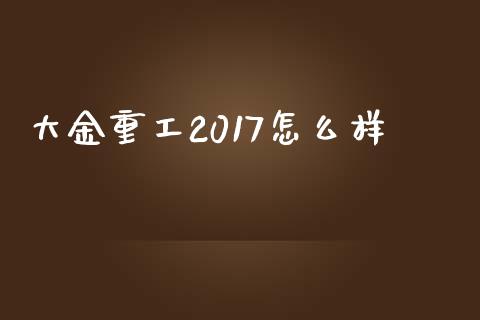 大金重工2017怎么样_https://www.ltsssb.com_国际财经_第1张