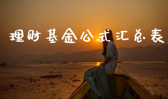 理财基金公式汇总表_https://www.ltsssb.com_基金频道_第1张