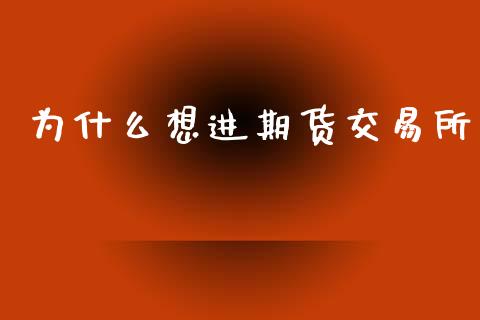 为什么想进期货交易所_https://www.ltsssb.com_期货在线_第1张