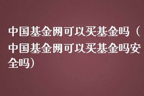 中国基金网可以买基金吗（中国基金网可以买基金吗安全吗）_https://www.ltsssb.com_国际财经_第1张