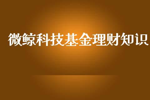 微鲸科技基金理财知识_https://www.ltsssb.com_基金频道_第1张