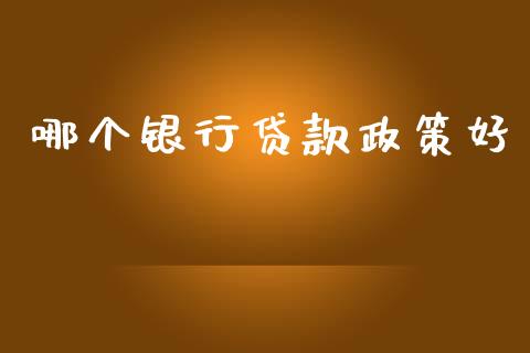 哪个银行贷款政策好_https://www.ltsssb.com_股票理论_第1张
