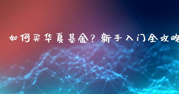 如何买华夏基金？新手入门全攻略_https://www.ltsssb.com_股市分析_第1张