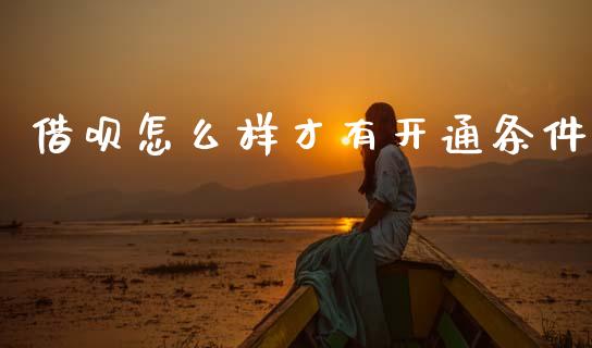借呗怎么样才有开通条件_https://www.ltsssb.com_期货密码_第1张