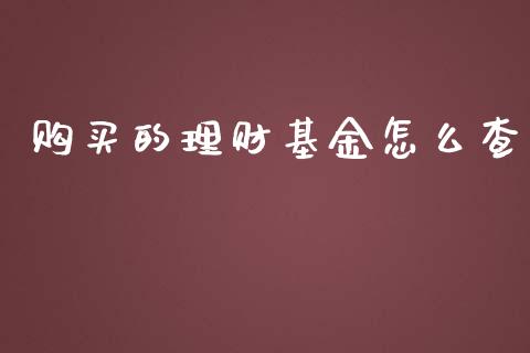 购买的理财基金怎么查_https://www.ltsssb.com_基金频道_第1张
