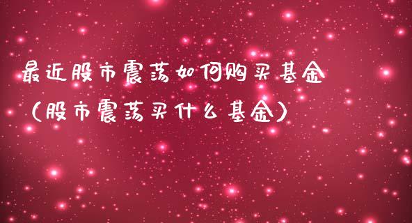 最近股市震荡如何购买基金（股市震荡买什么基金）_https://www.ltsssb.com_基金频道_第1张