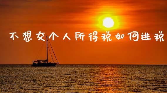 不想交个人所得税如何逃税_国际财经_第1张_IT财经网 不想交个人所得税如何逃税_https://www.ltsssb.com_国际财经_第1张