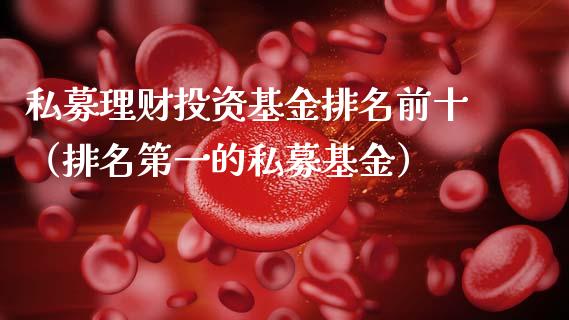 私募理财投资基金排名前十（排名第一的私募基金）_https://www.ltsssb.com_基金频道_第1张