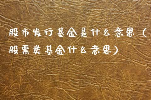 股市发行基金是什么意思（股票类基金什么意思）_https://www.ltsssb.com_基金频道_第1张
