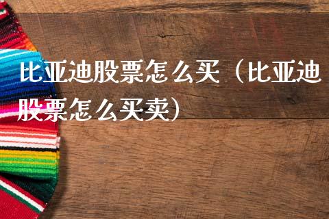 比亚迪股票怎么买（比亚迪股票怎么买卖）_https://www.ltsssb.com_股市分析_第1张