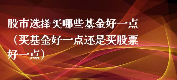 股市选择买哪些基金好一点（买基金好一点还是买股票好一点）_https://www.ltsssb.com_基金频道_第1张