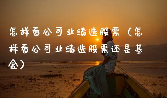 怎样看公司业绩选股票（怎样看公司业绩选股票还是基金）_https://www.ltsssb.com_新股数据_第1张