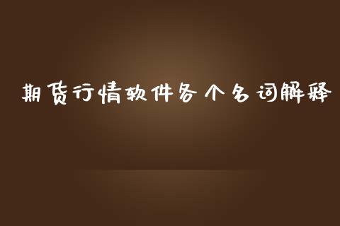 期货行情软件各个名词解释_https://www.ltsssb.com_期货密码_第1张