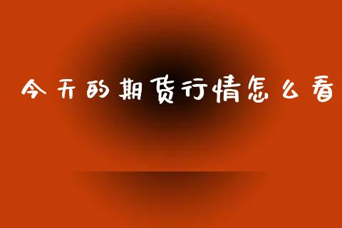 今天的期货行情怎么看_https://www.ltsssb.com_期货密码_第1张