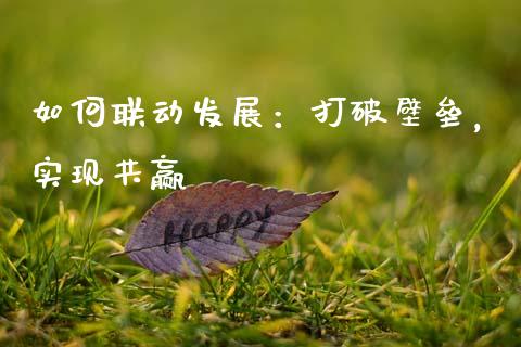 如何联动发展：打破壁垒，实现共赢_https://www.ltsssb.com_期货密码_第1张