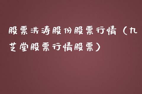 股票洪涛股份股票行情（九芝堂股票行情股票）_https://www.ltsssb.com_股市分析_第1张