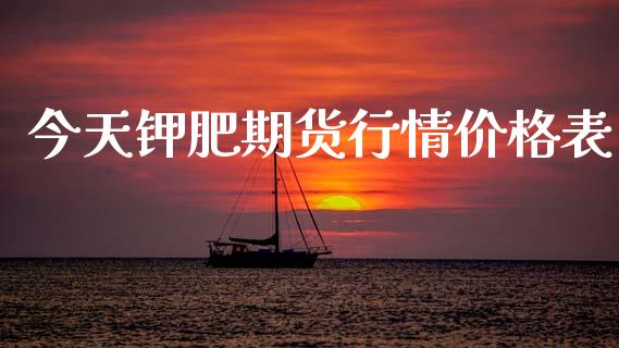 今天钾肥期货行情价格表_https://www.ltsssb.com_期货密码_第1张