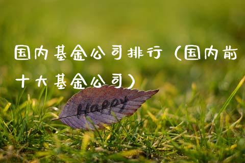 国内基金公司排行（国内前十大基金公司）_https://www.ltsssb.com_国际财经_第1张