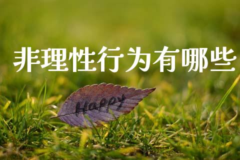 非理性行为有哪些_https://www.ltsssb.com_国际财经_第1张