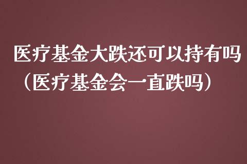 医疗基金大跌还可以持有吗（医疗基金会一直跌吗）_https://www.ltsssb.com_国际财经_第1张