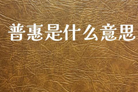 普惠是什么意思_https://www.ltsssb.com_期货行情_第1张
