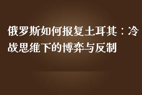 俄罗斯如何报复土耳其：冷战思维下的博弈与反制_https://www.ltsssb.com_期货行情_第1张