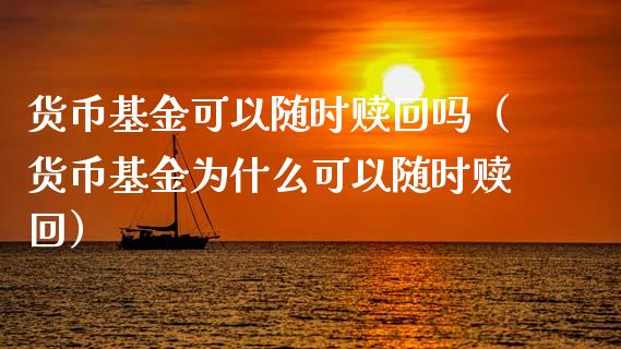 货币基金可以随时赎回吗（货币基金为什么可以随时赎回）_https://www.ltsssb.com_基金频道_第1张
