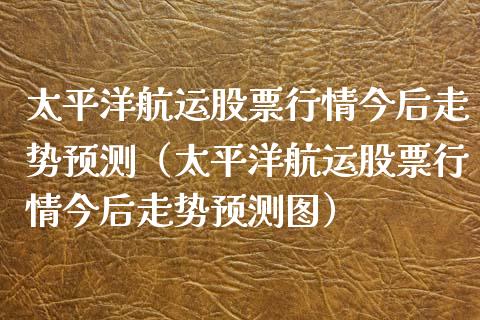 太平洋航运股票行情今后走势预测（太平洋航运股票行情今后走势预测图）_https://www.ltsssb.com_新股数据_第1张