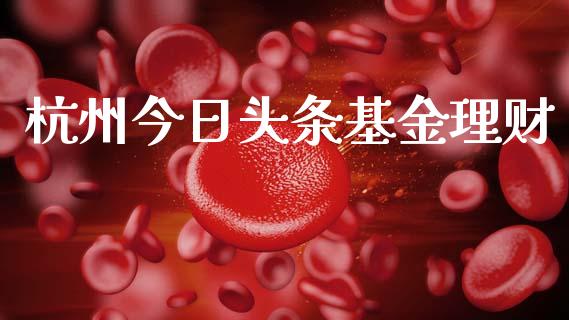 杭州今日头条基金理财_https://www.ltsssb.com_基金频道_第1张
