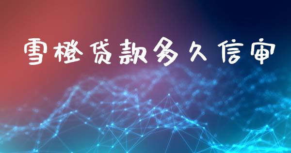 雪橙贷款多久信审_https://www.ltsssb.com_期货密码_第1张