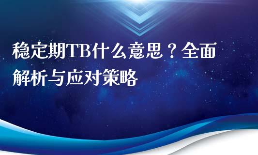 稳定期TB什么意思？全面解析与应对策略_https://www.ltsssb.com_期货在线_第1张