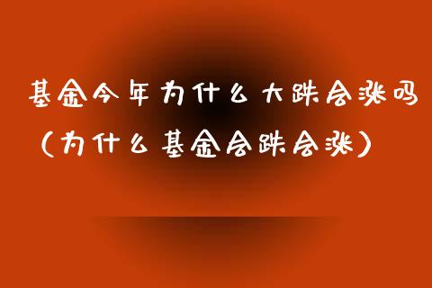 基金今年为什么大跌会涨吗（为什么基金会跌会涨）_https://www.ltsssb.com_国际财经_第1张