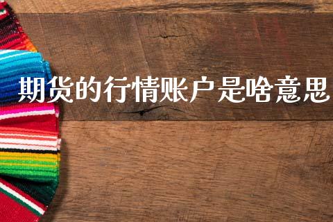 期货的行情账户是啥意思_https://www.ltsssb.com_期货在线_第1张