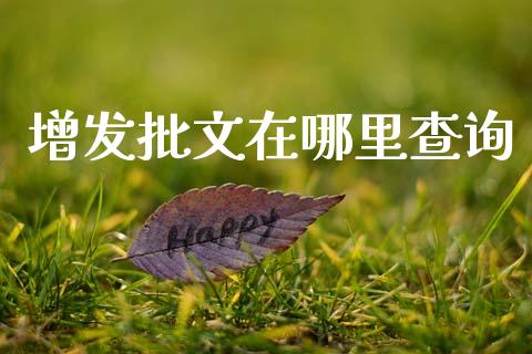 增发批文在哪里查询_https://www.ltsssb.com_国际财经_第1张