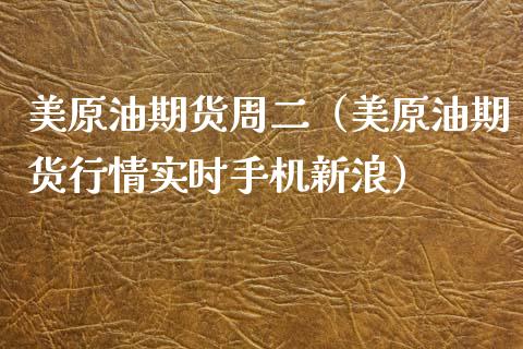 美原油期货周二（美原油期货行情实时手机新浪）_https://www.ltsssb.com_期货密码_第1张
