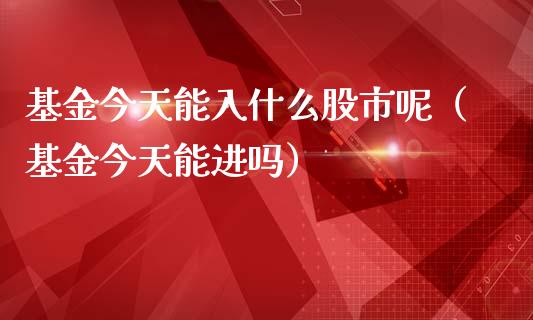 基金今天能入什么股市呢（基金今天能进吗）_https://www.ltsssb.com_基金频道_第1张