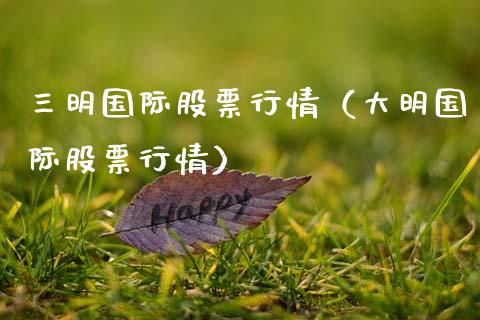 三明国际股票行情（大明国际股票行情）_https://www.ltsssb.com_股市分析_第1张