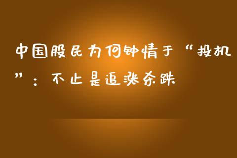 中国股民为何钟情于“投机”：不止是追涨杀跌_https://www.ltsssb.com_基金频道_第1张
