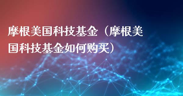 摩根美国科技基金（摩根美国科技基金如何购买）_https://www.ltsssb.com_国际财经_第1张