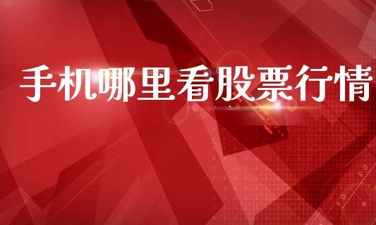 手机哪里看股票行情_https://www.ltsssb.com_股市分析_第1张
