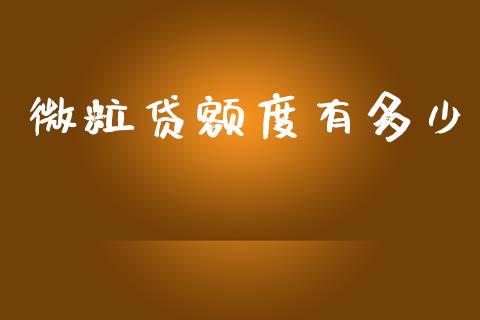 微粒贷额度有多少_https://www.ltsssb.com_期货在线_第1张