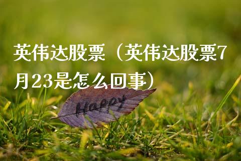 英伟达股票（英伟达股票7月23是怎么回事）_https://www.ltsssb.com_新股数据_第1张