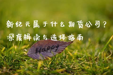 新纪元属于什么期货公司？深度解读与选择指南_https://www.ltsssb.com_国际财经_第1张