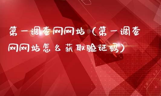 第一调查网网站（第一调查网网站怎么获取验证码）_https://www.ltsssb.com_期货密码_第1张