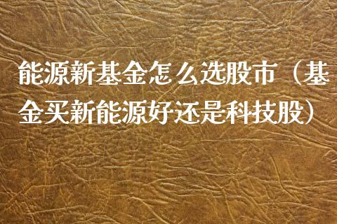 能源新基金怎么选股市（基金买新能源好还是科技股）_https://www.ltsssb.com_国际财经_第1张